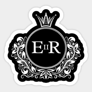 Queen Elizabeth II Royal Cypher in Vintage Frame Sticker